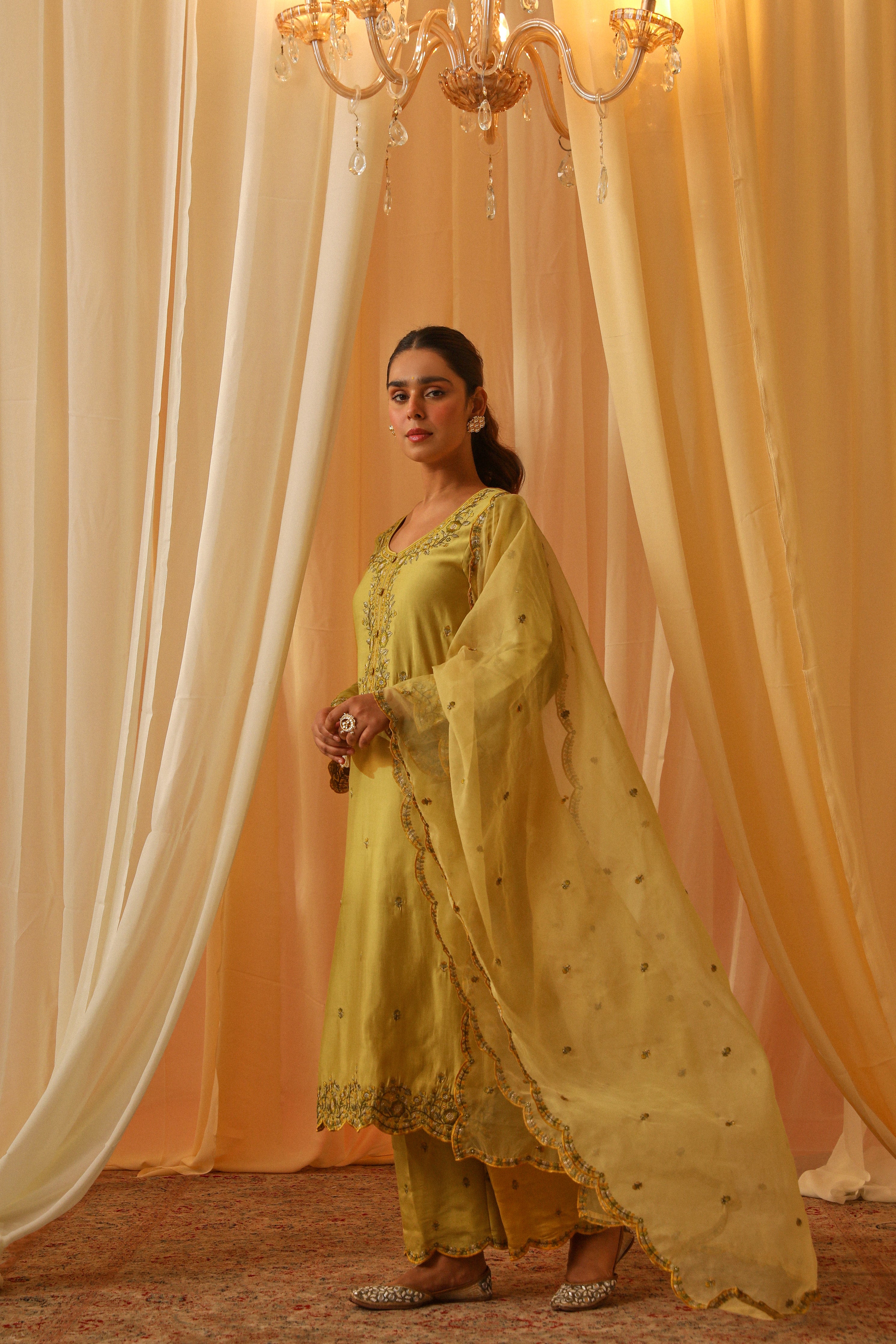 ANYA -  Yellow Chanderi Suit Set