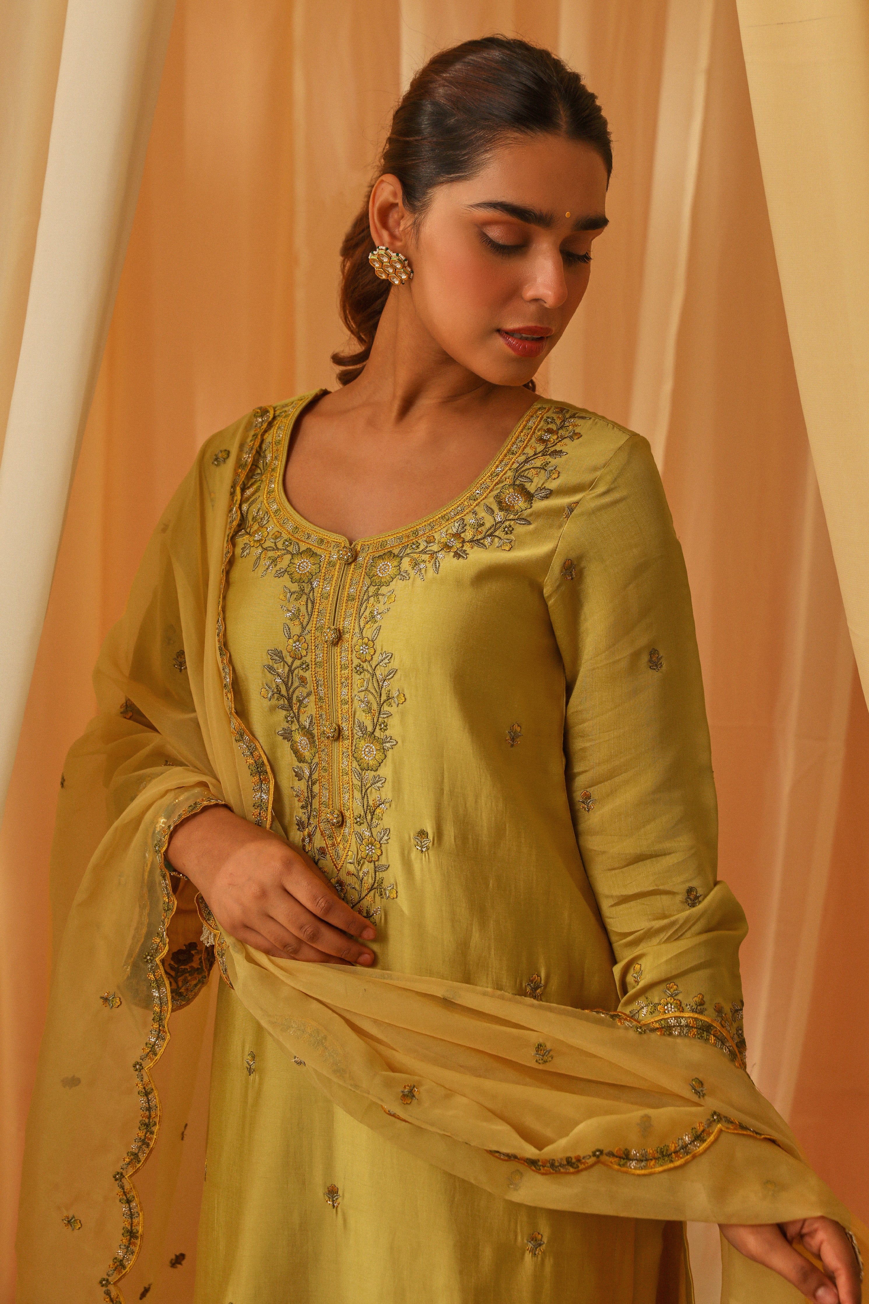 ANYA -  Yellow Chanderi Suit Set