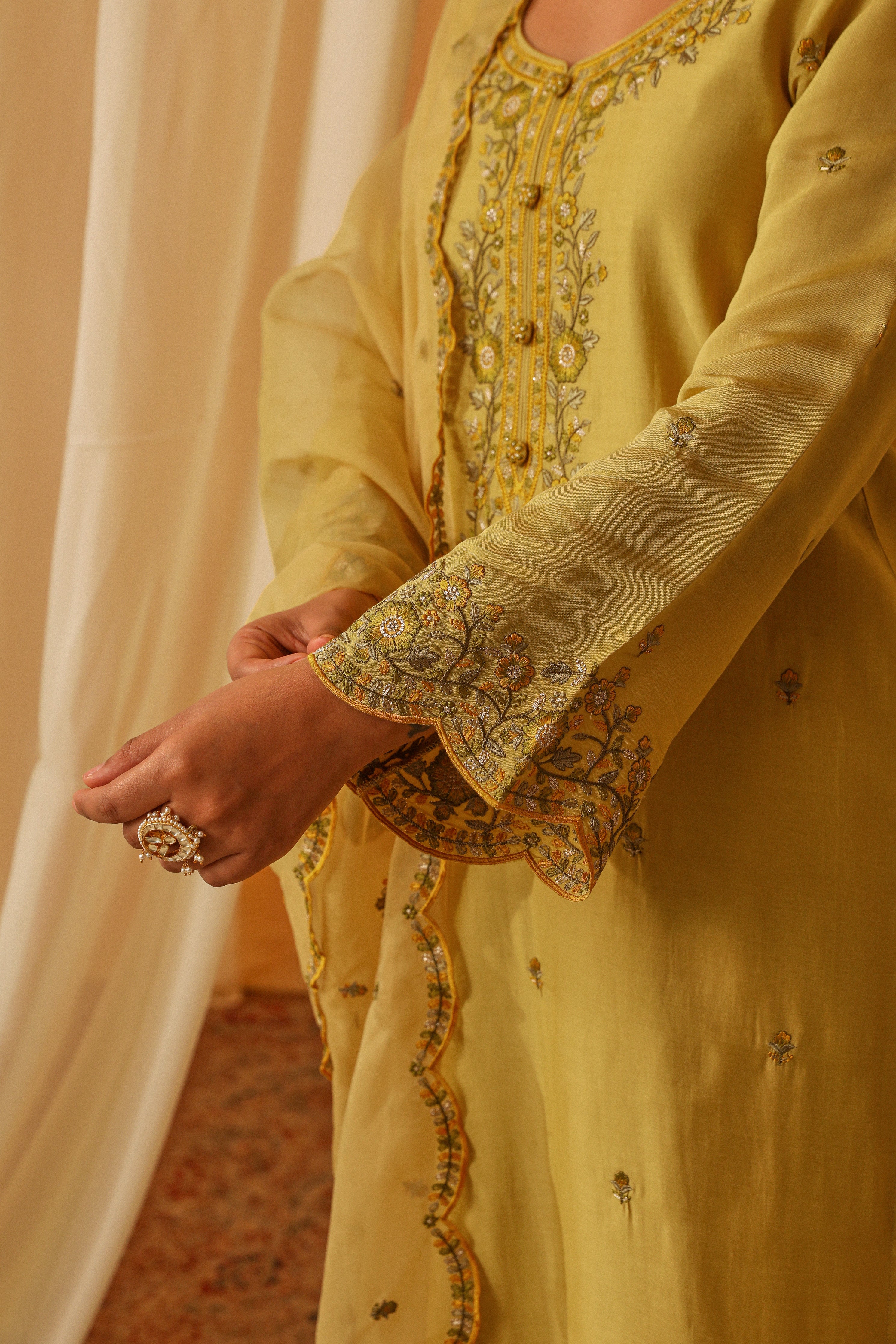 ANYA -  Yellow Chanderi Suit Set