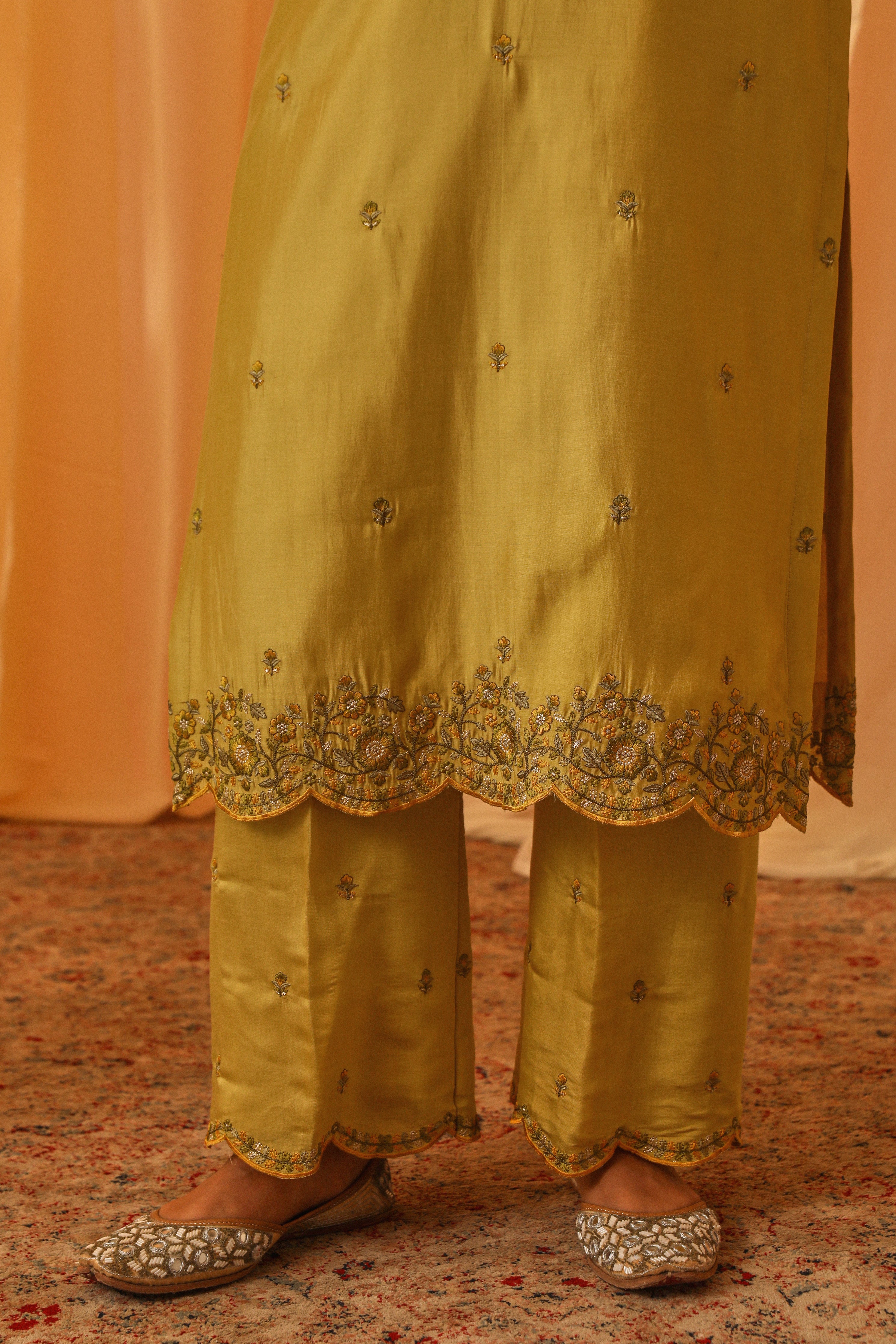 ANYA -  Yellow Chanderi Suit Set