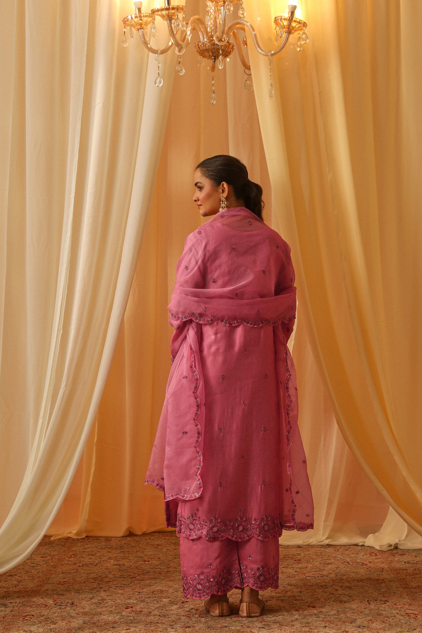 AFSANA - Pink Chanderi Suit Set