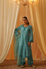 MUNIR - Blue Chanderi Suit Set