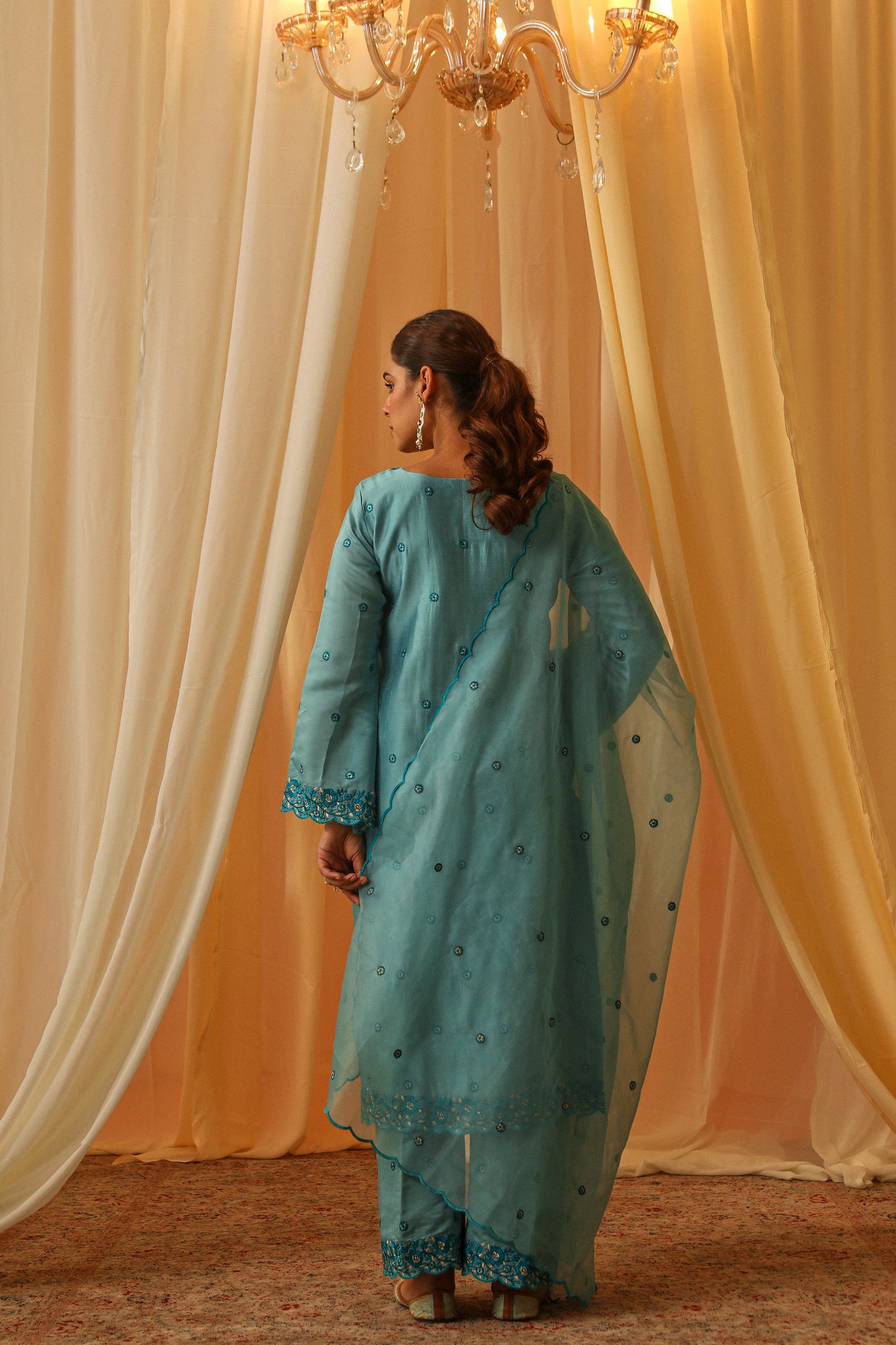 MUNIR - Blue Chanderi Suit Set