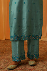 MUNIR - Blue Chanderi Suit Set