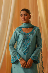 Madhurima Roy in ZIYA -  Blue Chanderi Suit Set