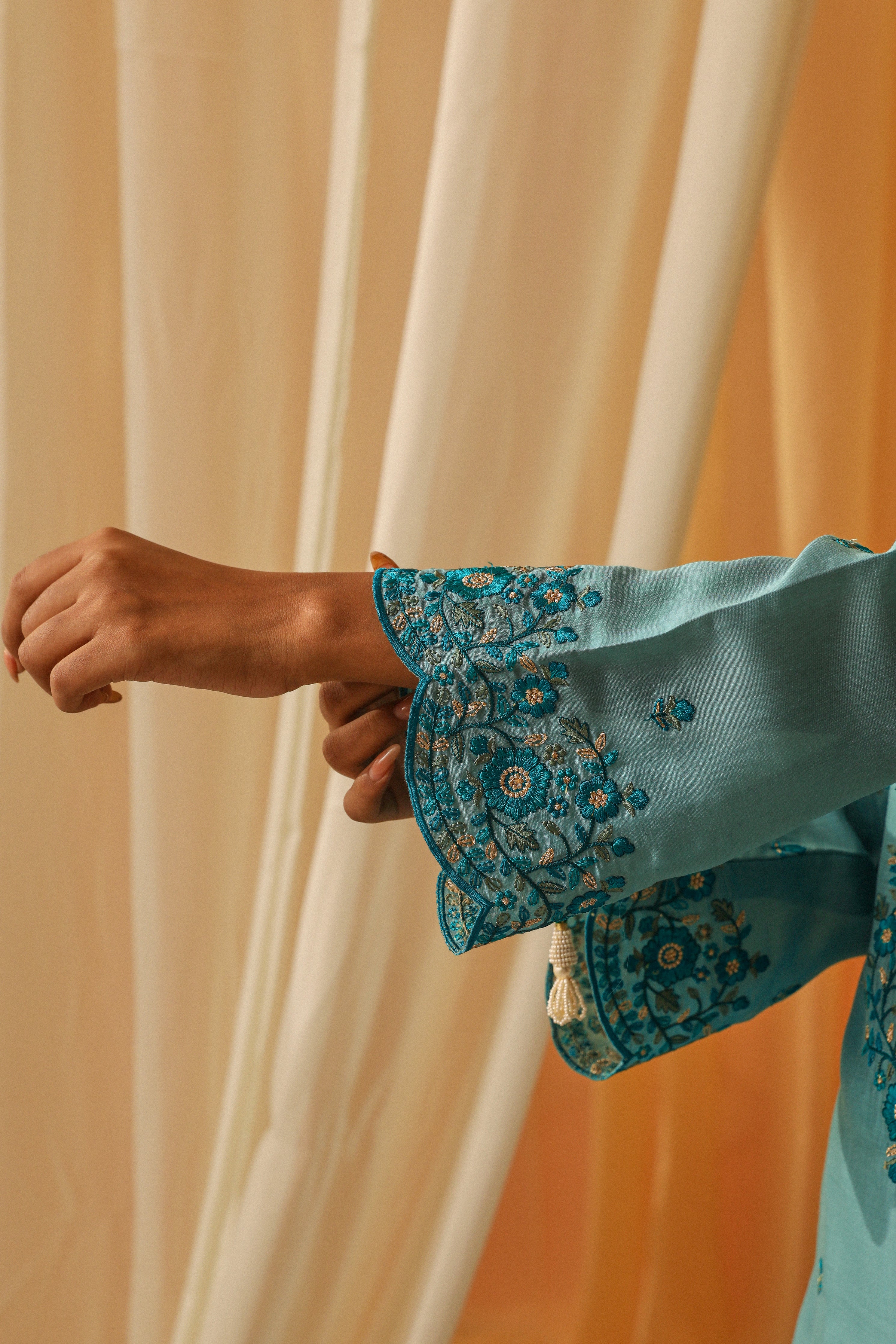 Madhurima Roy in ZIYA -  Blue Chanderi Suit Set