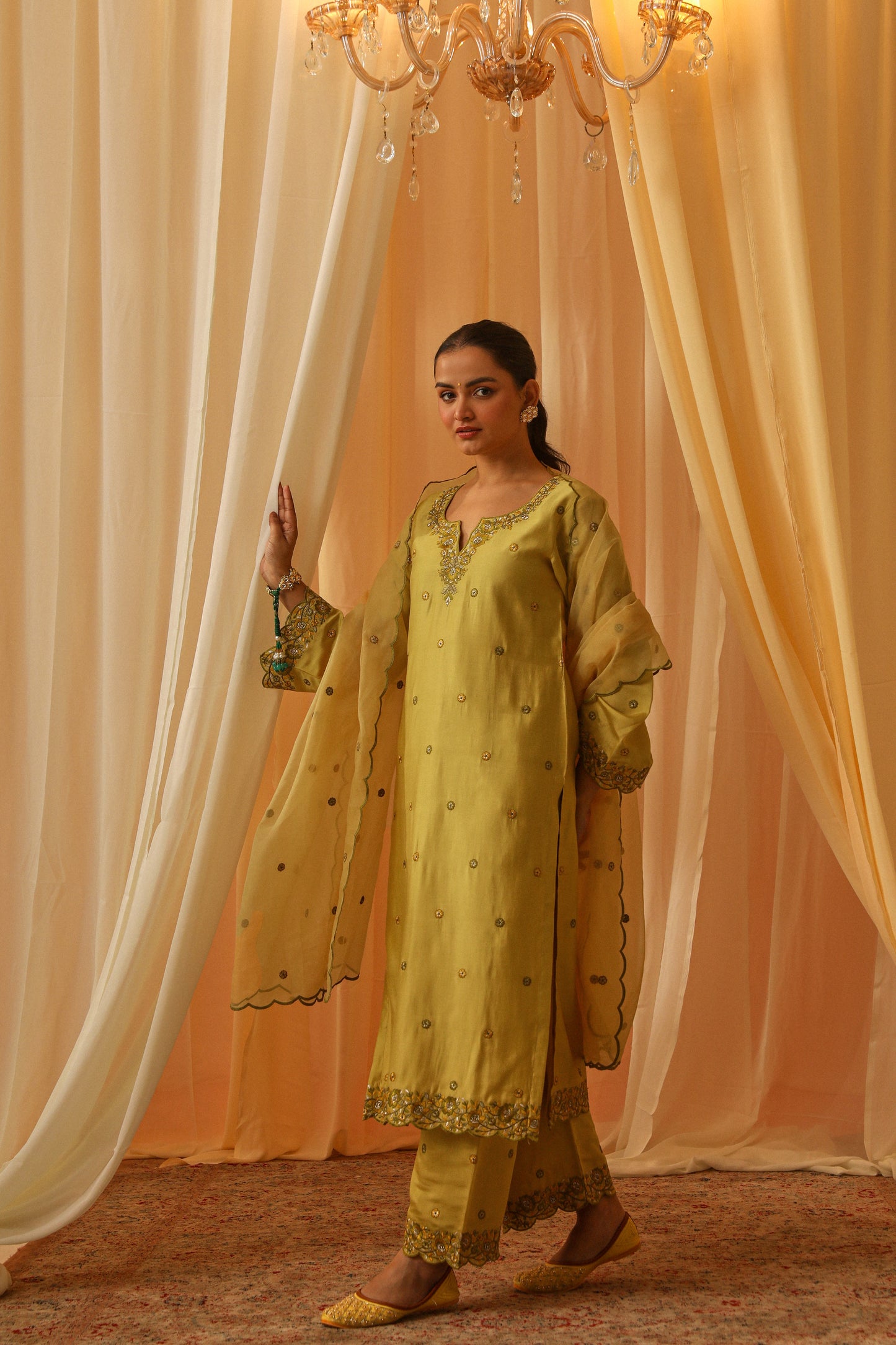 ROOP - Yellow Chanderi Suit Set