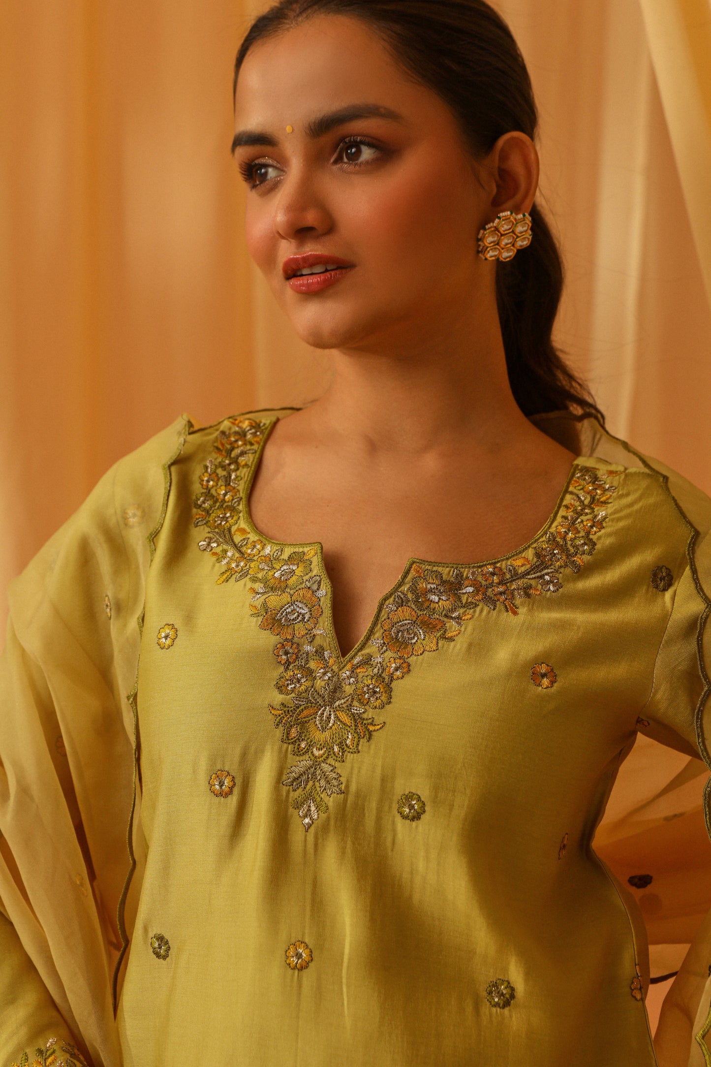 ROOP - Yellow Chanderi Suit Set