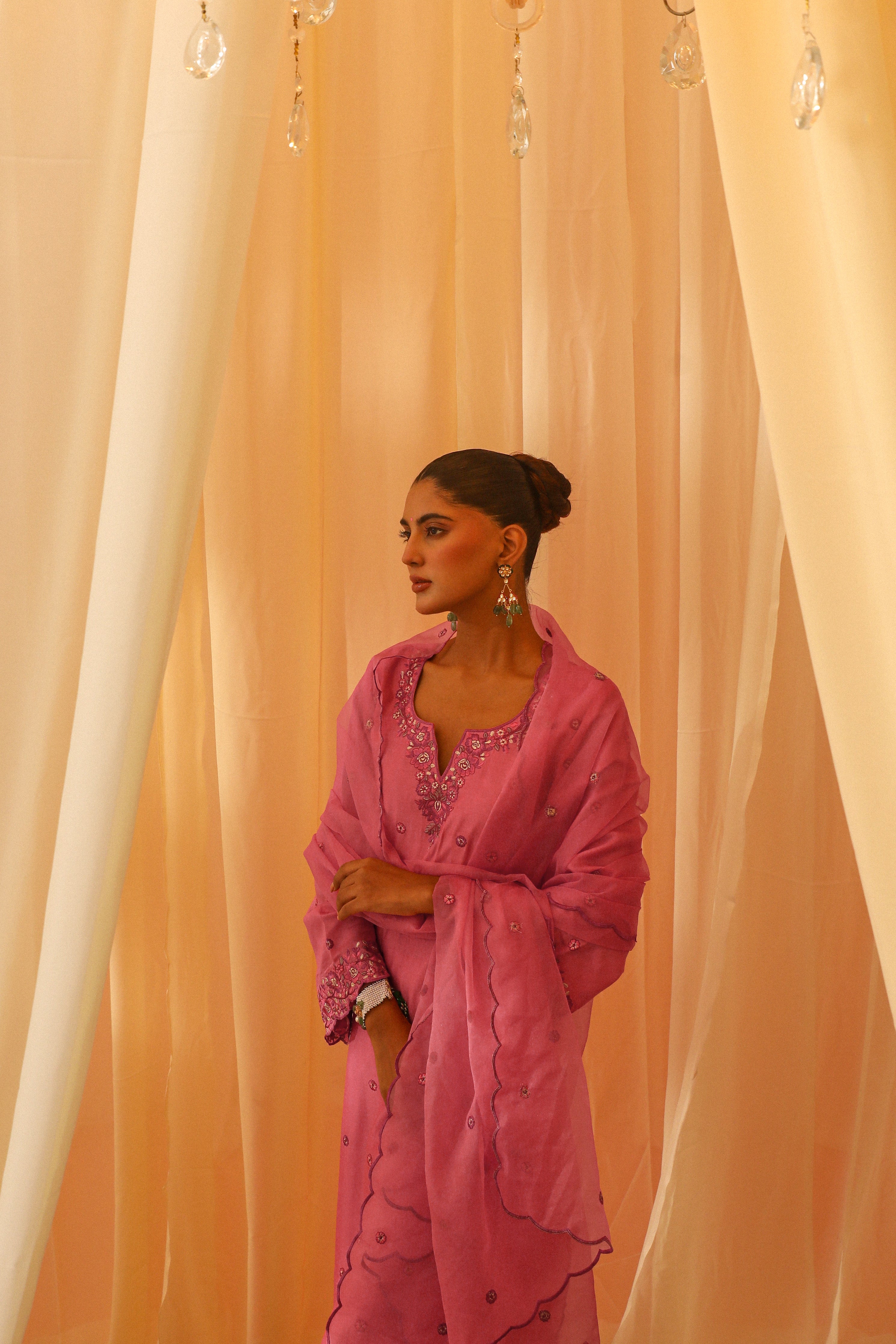 GULHAR - Pink Chanderi Suit Set
