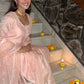 Pranutan Bahl in Nargis - Peach Embroidered Suit Set.