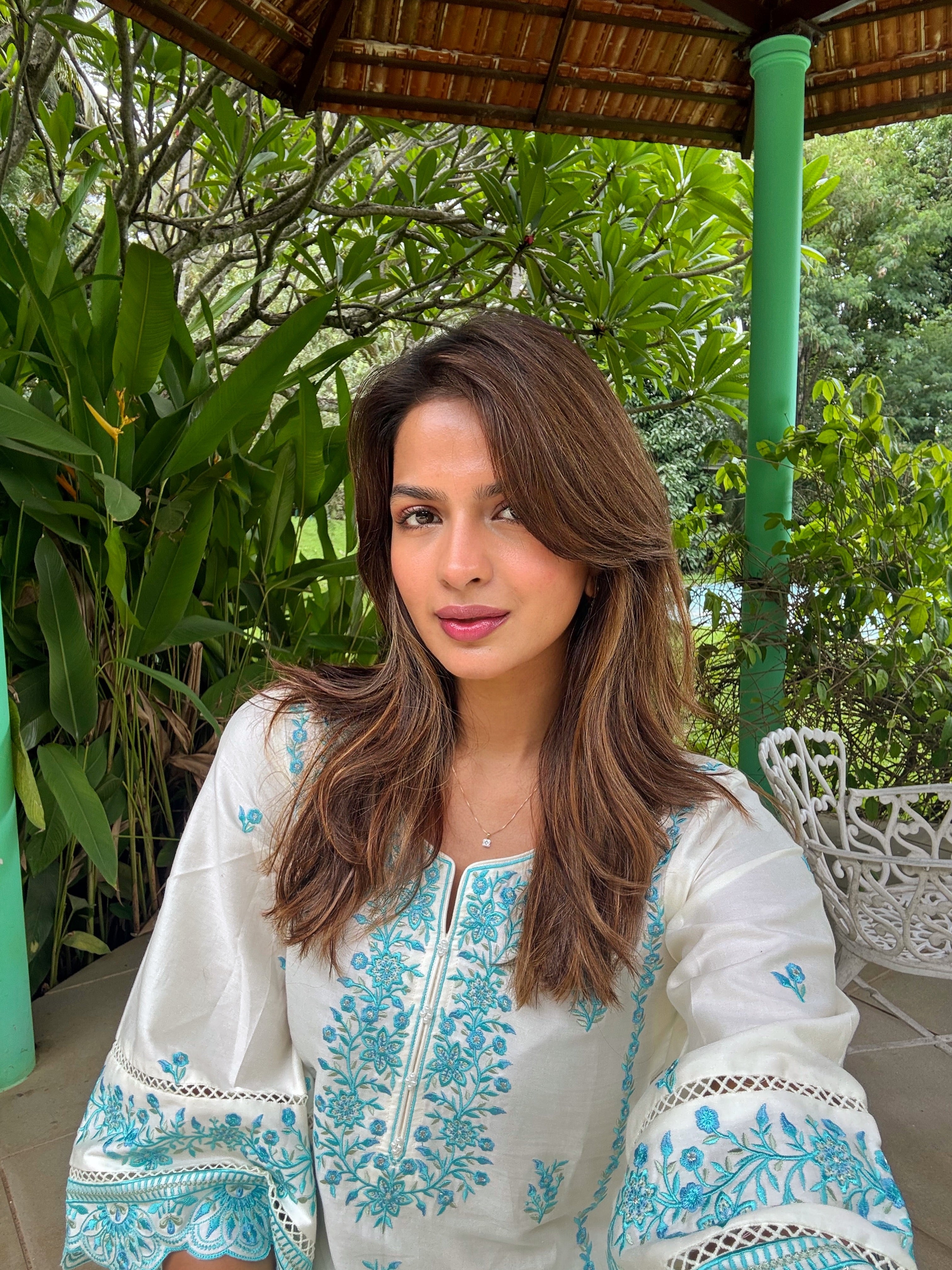 Shruti Chauuhan in AERIS - Ivory Embroidered Co-ord Set