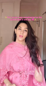 Dr. Taniya Bakshi in AFSANA - Pink Chanderi Suit Set