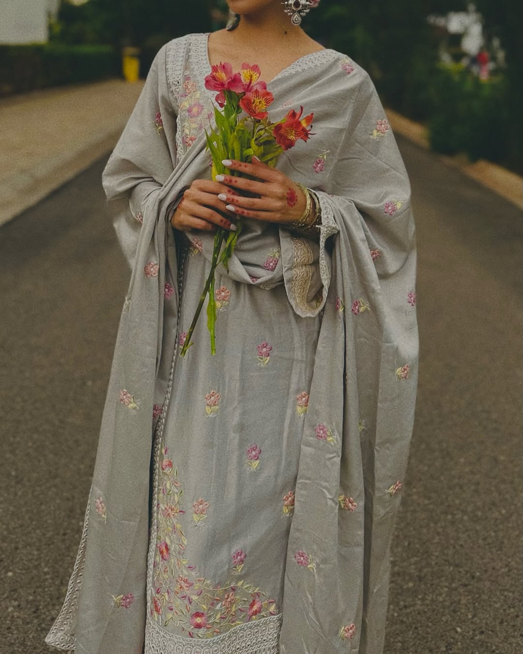Isha Borah (@ishaborah) CHHAYA - Grey Cotton Suit Set