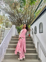 Shivangini Singh Rathore in ABRI - Pink Cotton Suit Set