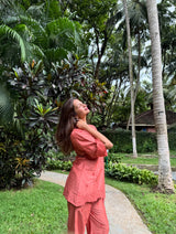 Shruti Chauuhan in ZORA - Rust Embroidered Co-ord Set