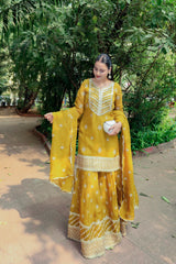 Priyanka Pareek in CHARVI - Yellow Organza Sharara Set