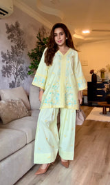 Silkeena Kauur in VIAN - Yellow Embroidered Co-ord Set