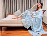 Aishwarya Sakhuja in Jashan - Blue Organza Anarkali Set.