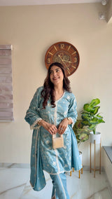Taniya Atmaramani in LEHER - Blue Cotton Suit Set