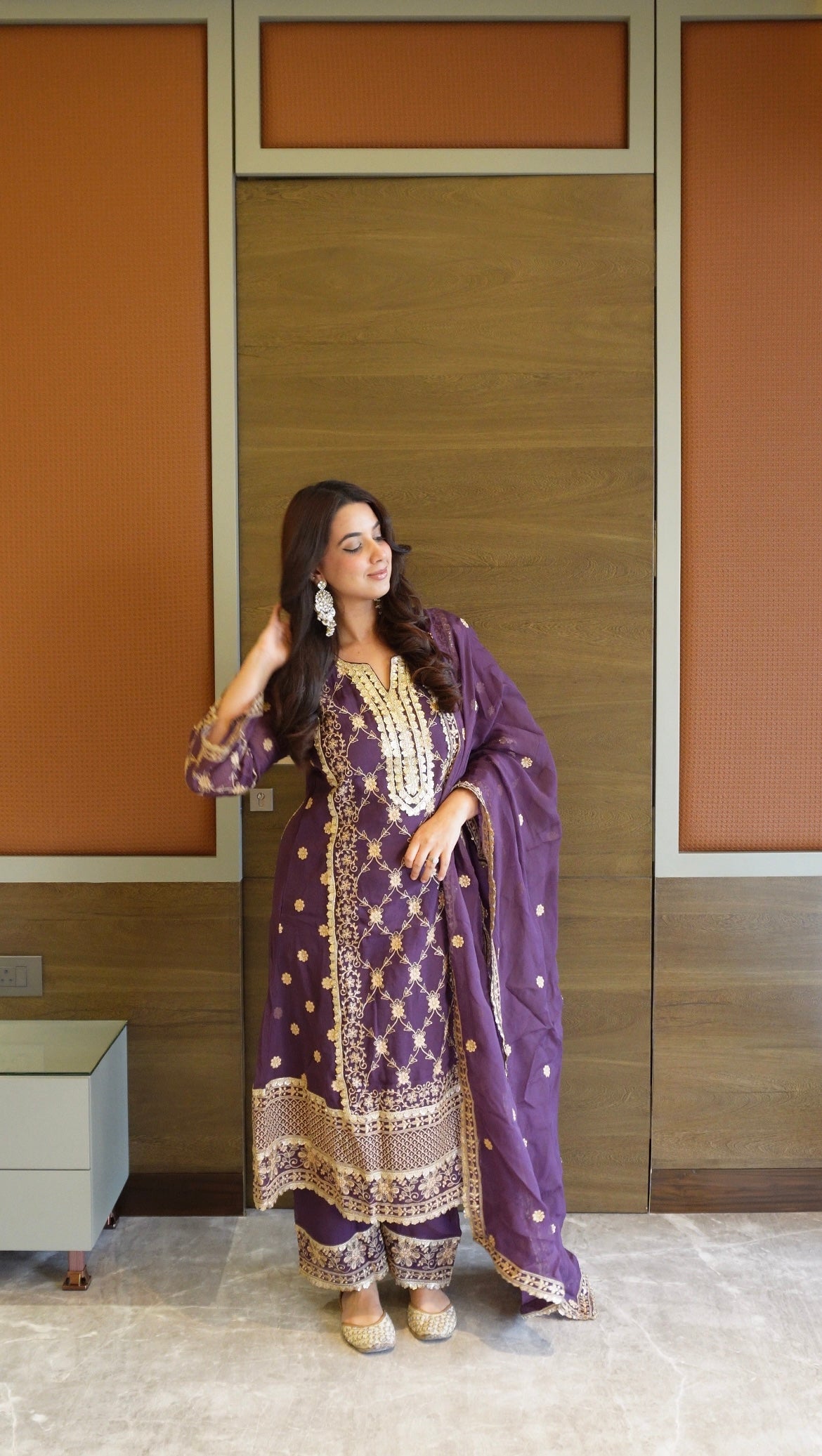 Pallavi Kakkar in IRA - Purple Organza A-line Suit Set