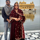 Leena Bhushan in ANTARA - Velvet Maroon Anarkali Set