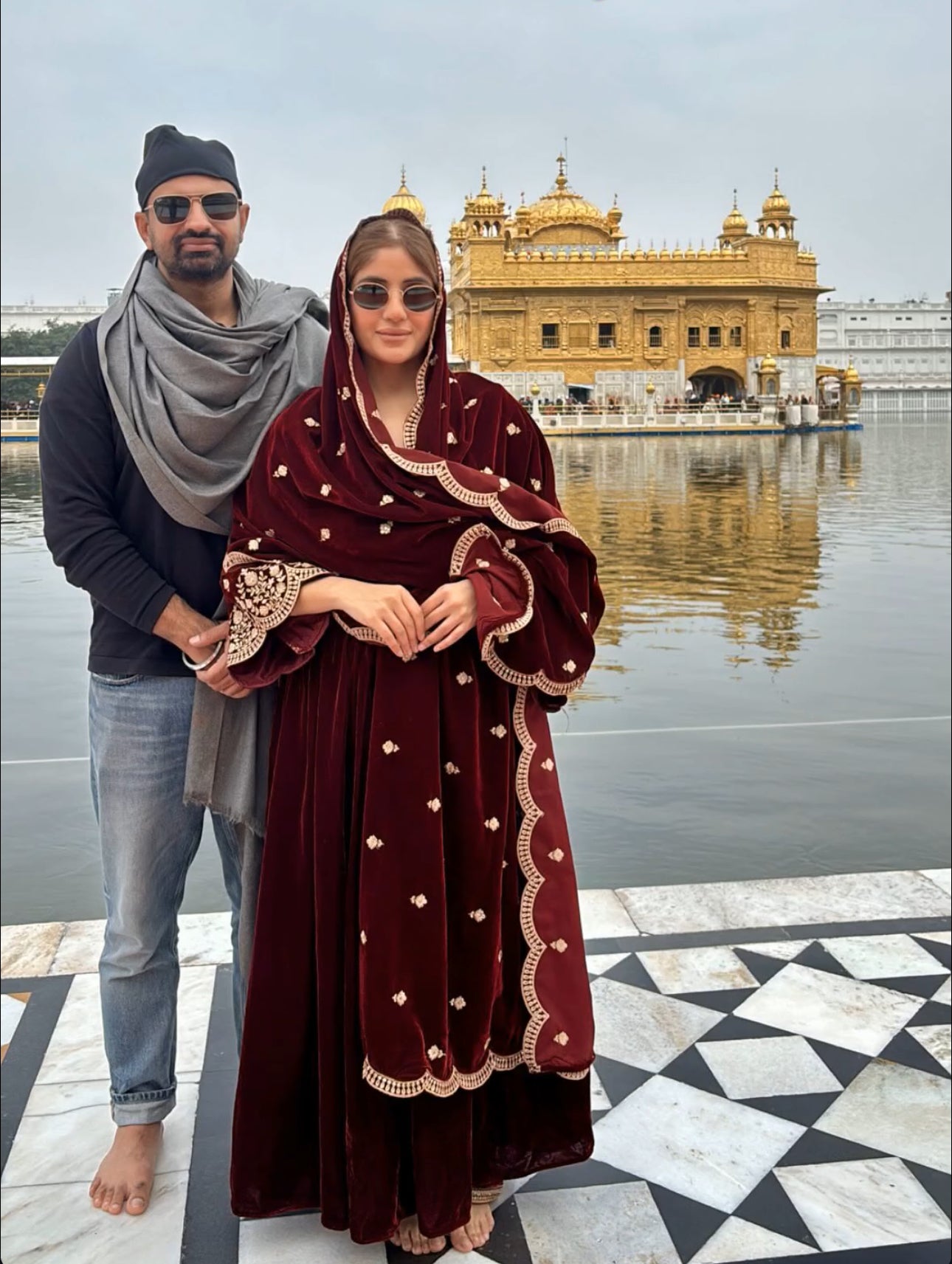 Leena Bhushan in ANTARA - Velvet Maroon Anarkali Set