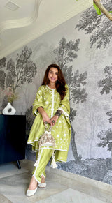 Silkeena Kaur in PRAKRITI - Green Cotton Suit Set
