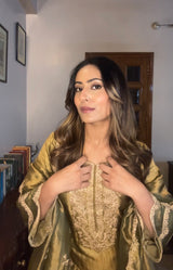 Shivangini Singh Rathore in ZOYA - Olive green Tissue-Organza Suit Set
