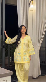 Tanya Mittal in VIAN - Yellow Embroidered Co-ord Set