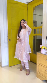 Gauahar Khan in Gulbagh - Peach Embroidered Suit Set.