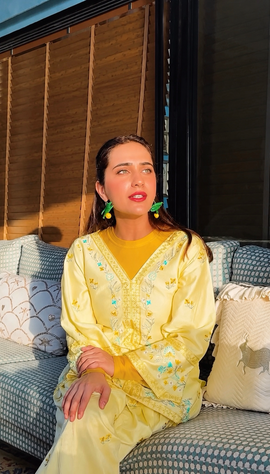 Kusha Kapila in VIAN - Yellow Embroidered Co-ord Set