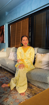 Kusha Kapila in VIAN - Yellow Embroidered Co-ord Set