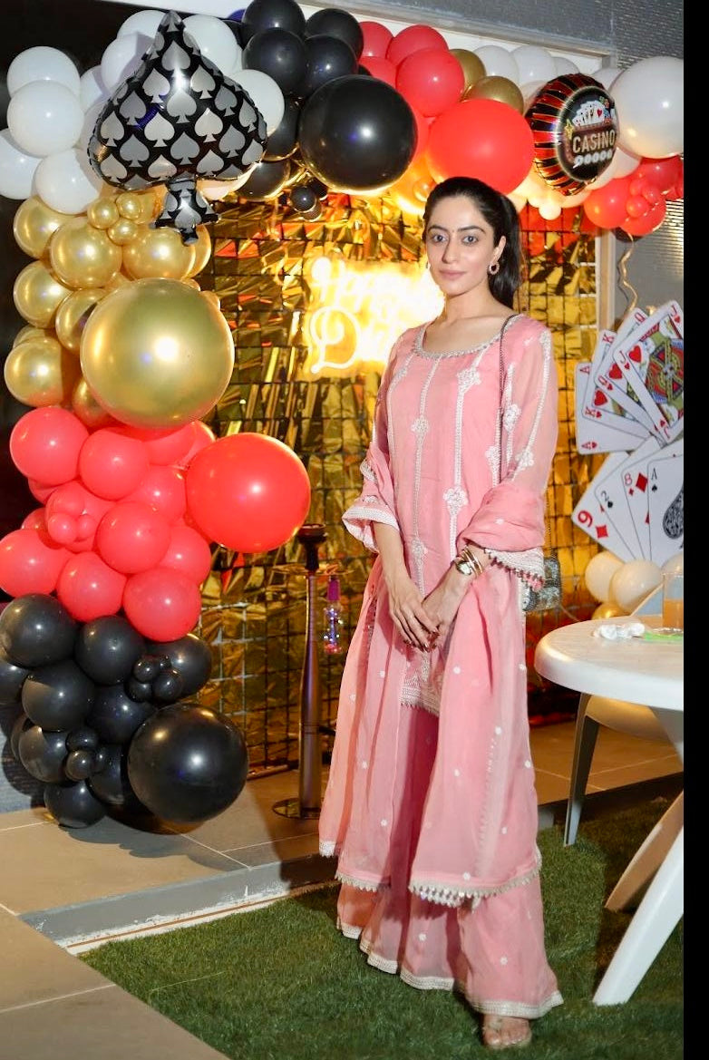 Nikita Chawla in Nagma - Pink Organza Sharara Set.