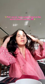 Dr. Taniya Bakshi in AFSANA - Pink Chanderi Suit Set