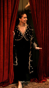 Sania Chadha in MUKHDA - Velvet Black Anarkali Set