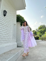 Nandita Miglani in Kalgi - Lavender Embroidered Suit Set.