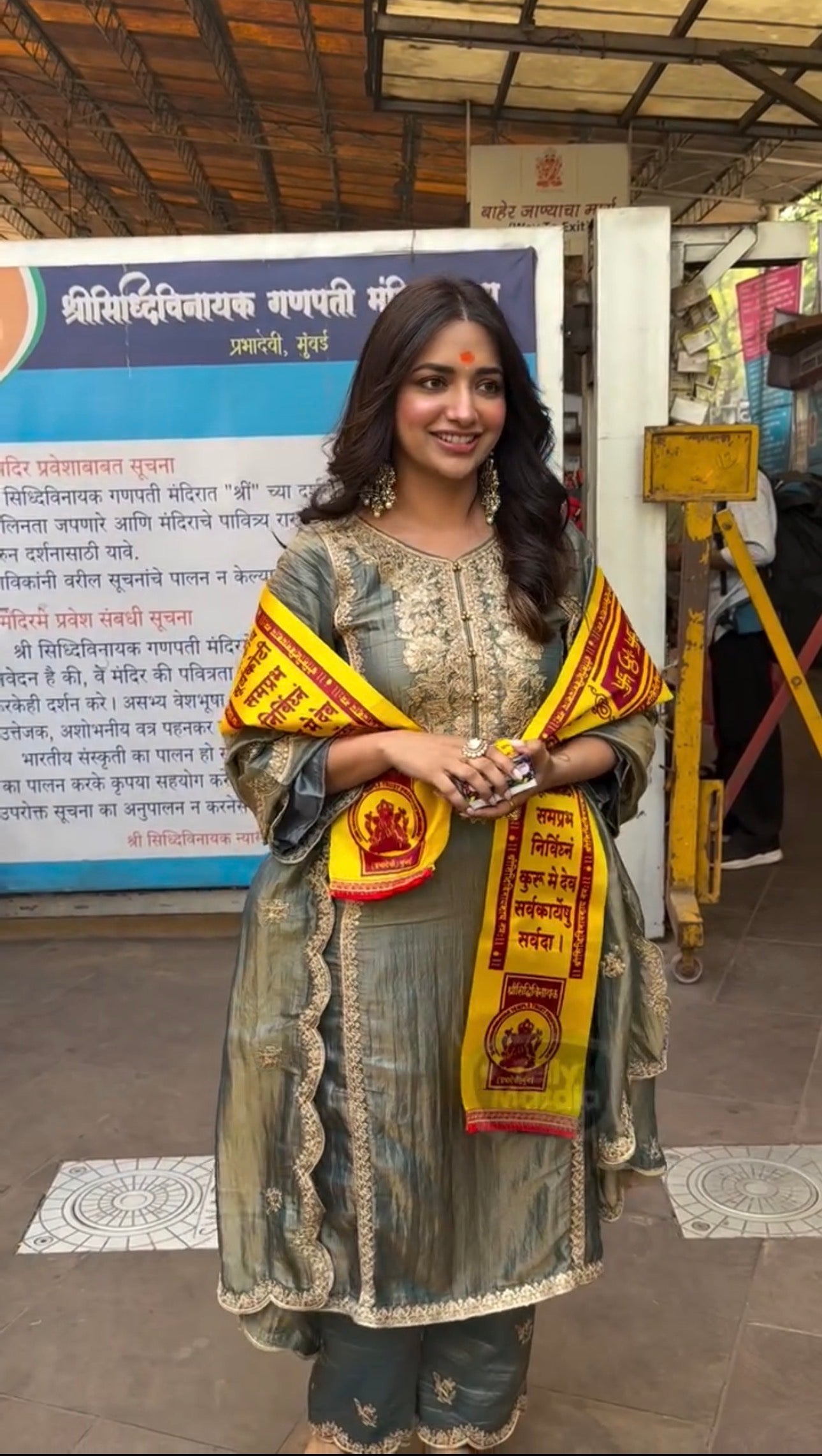 Jiya Shankar in HAYA - Sage Blue Tissue-Organza Suit Set