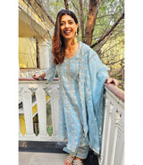 Aishwarya Sakhuja in Jashan - Blue Organza Anarkali Set.