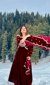 Shatakshi Tomar in ANTARA - Velvet Maroon Anarkali Set