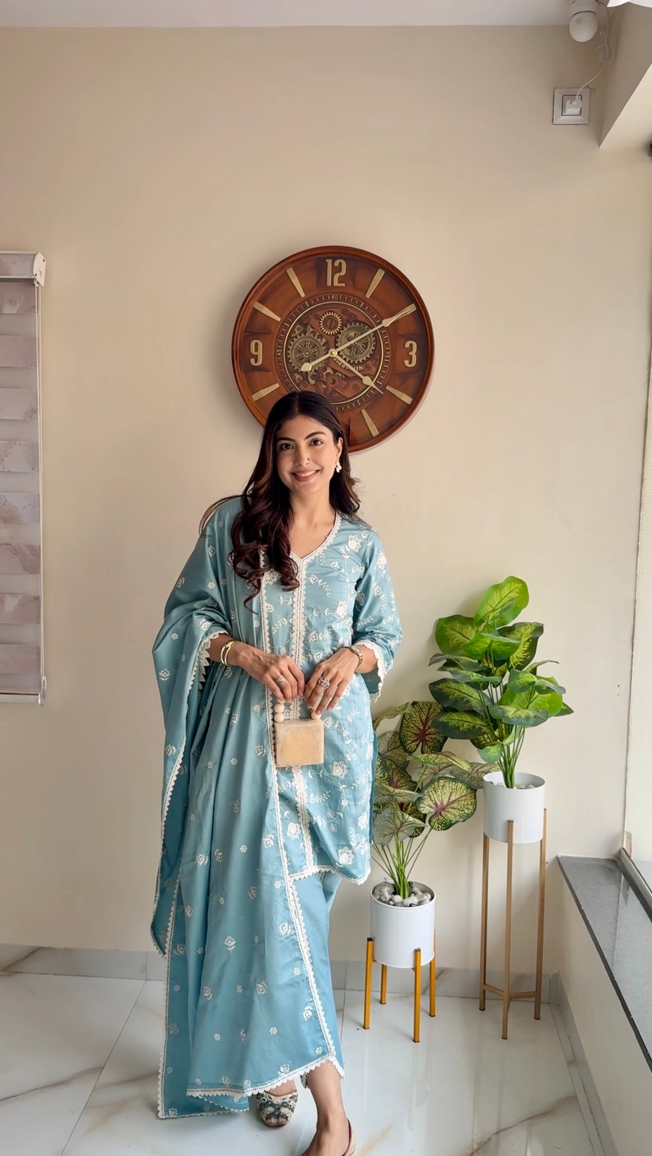 Taniya Atmaramani in LEHER - Blue Cotton Suit Set