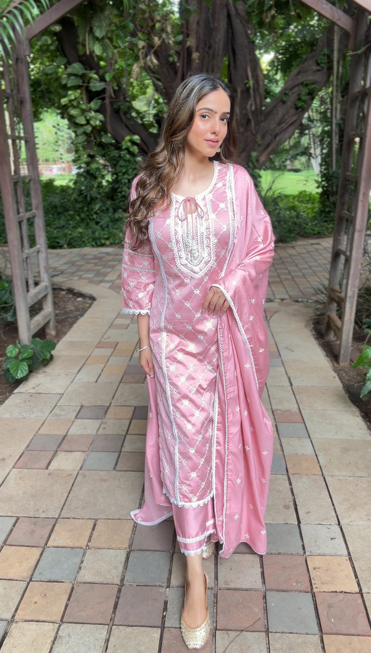 Amita Singh in AMBER - Pink Cotton Suit Set