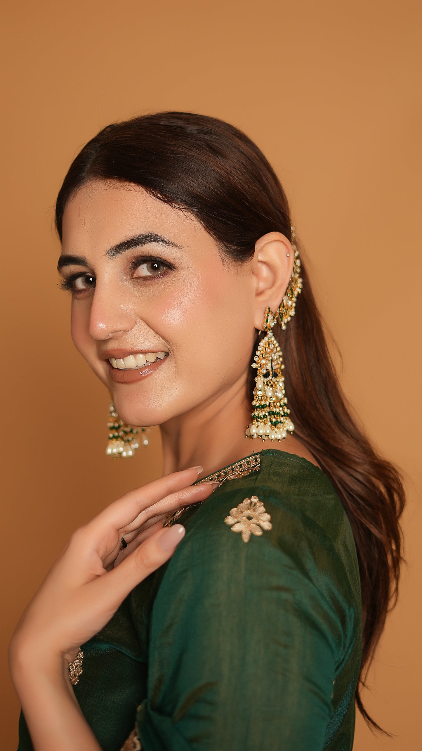 Rubal Wadhwa in Taazgi - Green Embroidered Chanderi Suit Set