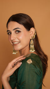 Rubal Wadhwa in Taazgi - Green Embroidered Chanderi Suit Set