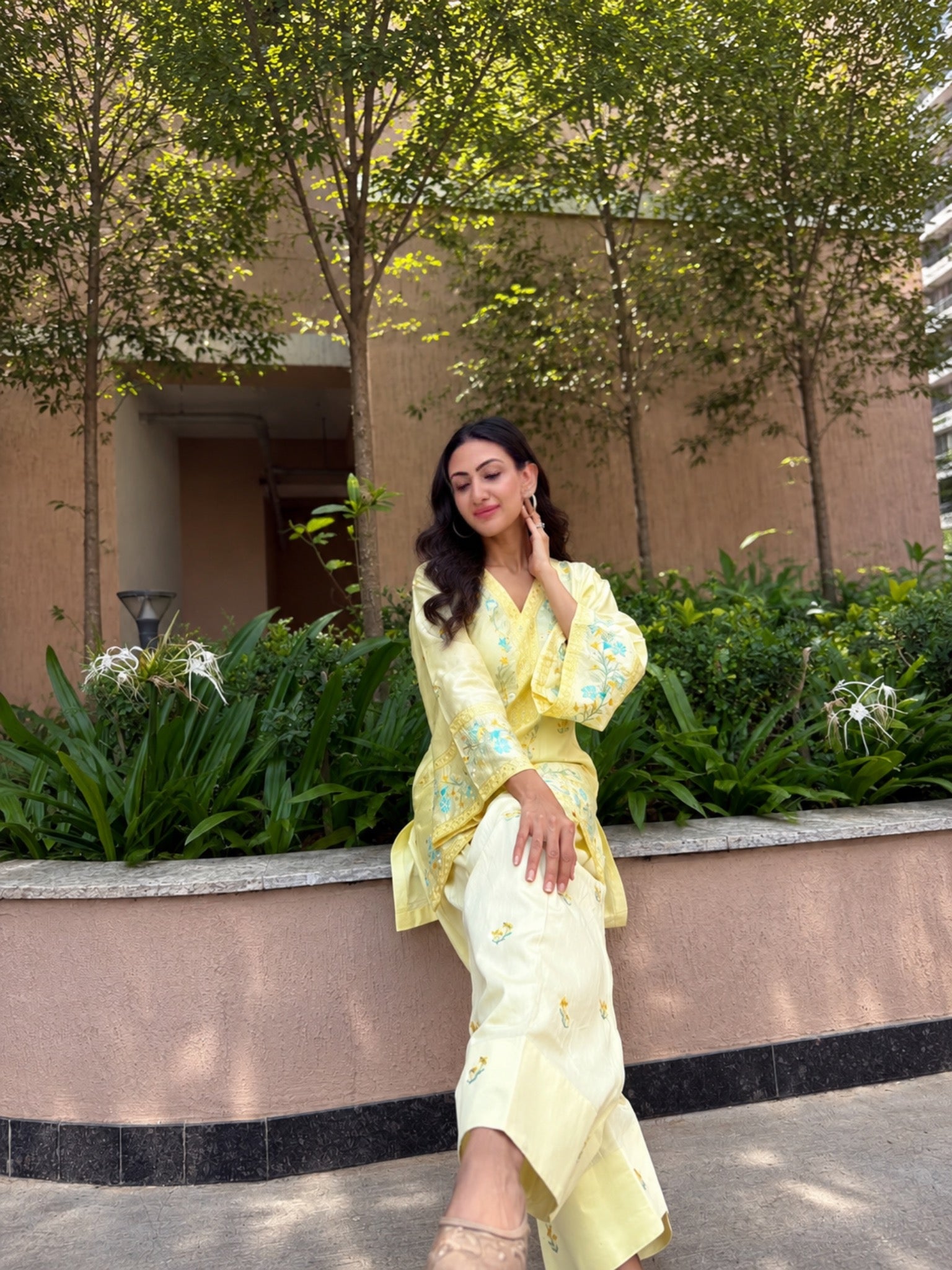 Neelam Upadhaya in VIAN - Yellow Embroidered Co-ord Set