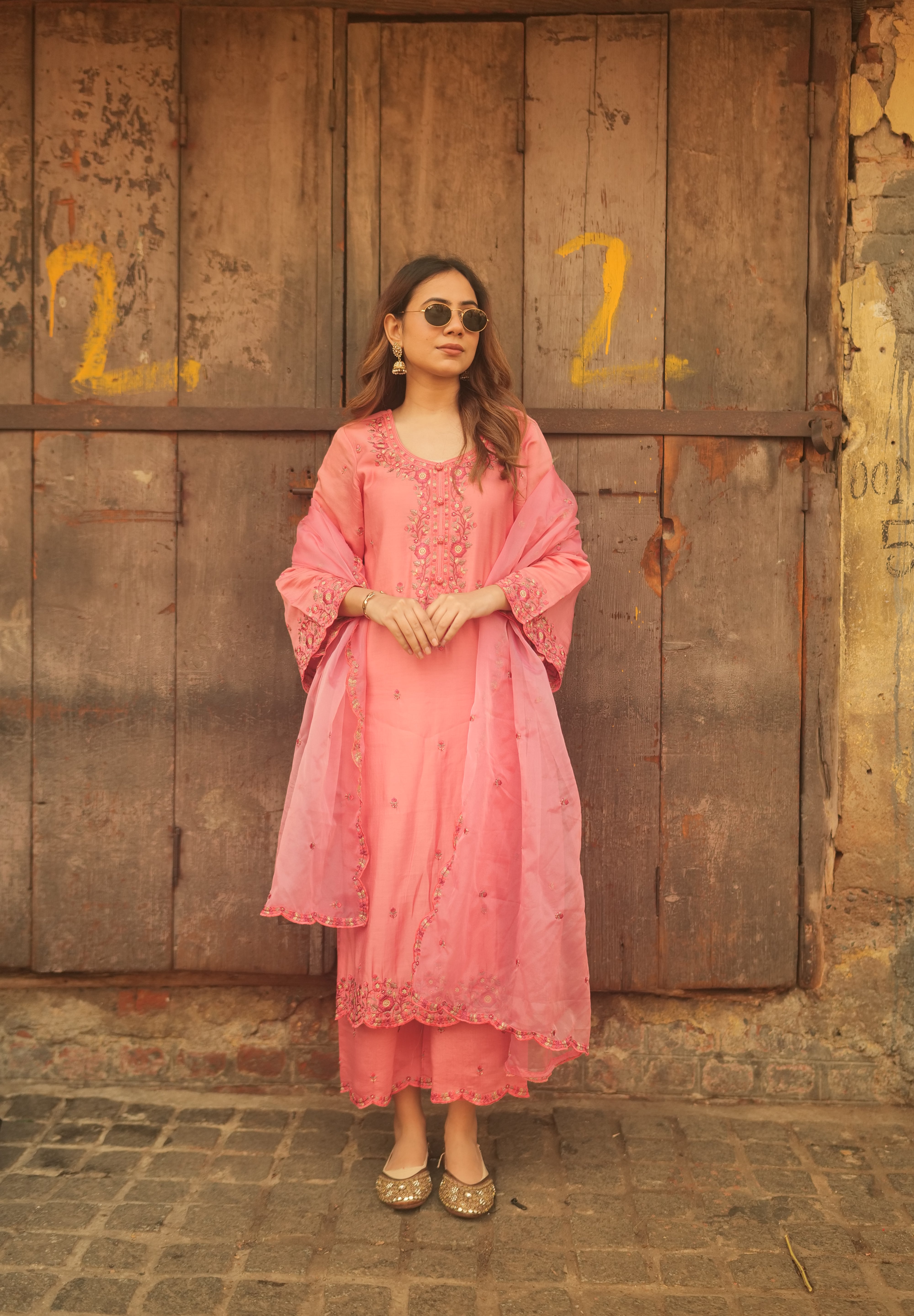 Arpita Gupta in AFSANA - Pink Chanderi Suit Set
