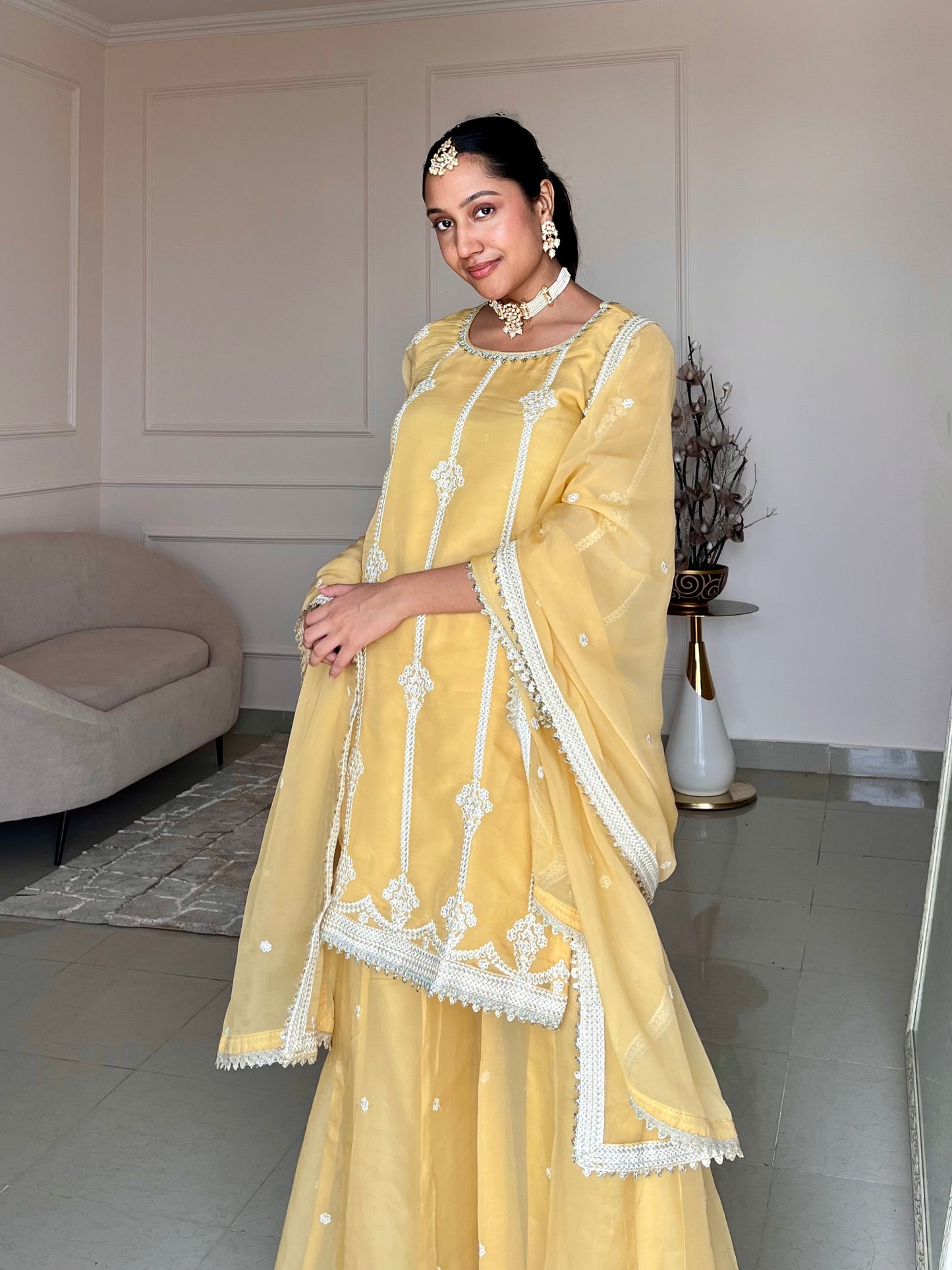 Anushka Sethi in Nazneen - Yellow Organza Sharara Set