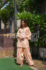 LYRA - Peach Embroidered Cotton Co-ord Set