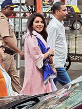Priyanka Chopra in AAROHI - Blush Pink Chanderi A-line Suit Set