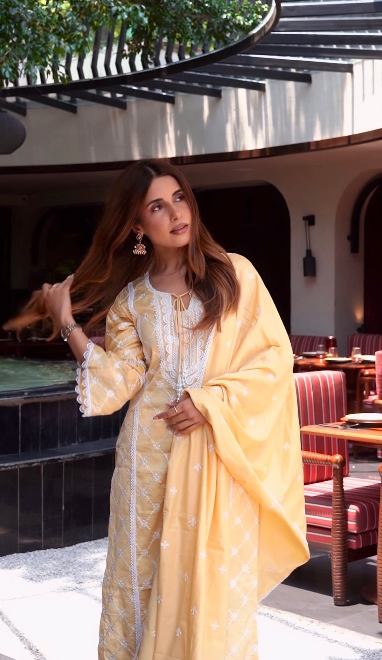 Kriti Singh in KIRAN - Yellow Cotton Suit Set