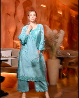 Madhurima Roy in ZIYA -  Blue Chanderi Suit Set